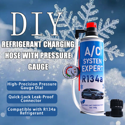 Refrigerant Charging Hose With Pressure Gauge