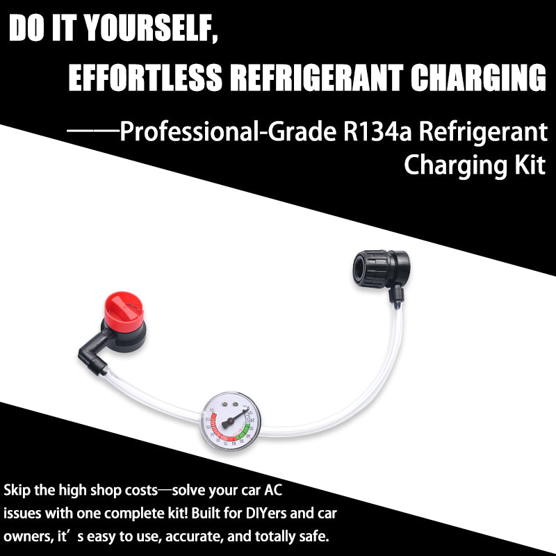 Refrigerant Charging Hose With Pressure Gauge